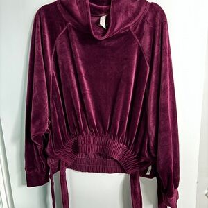 Anthropologie maroon Velvet sweater